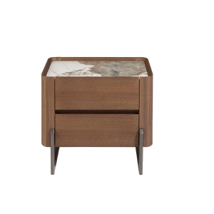 Noptiera 2 sertare deosebita design LUX Walnut-Marble - Img 10