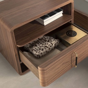 Noptiera design LUX cu sertare Walnut Veneer - Img 7