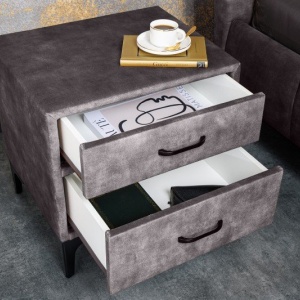 Noptiera design modern Boutique 50cm, gri inchis - Img 5