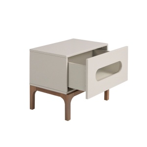 Noptiera design modern cu iluminare interioara Gray and Walnut - Img 4