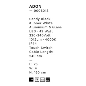Oglinda baie de perete sau podea cu iluminat LED IP44 Adon, 75x150cm 161472 universul-luminii.ro