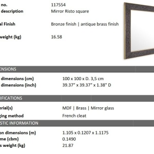 Oglinda decorativa design LUX Risto square 100x100cm - Img 4