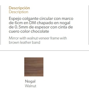Oglinda decorativa suspendata Alline, 75cm AC-CPMR27-V36-NOGAL - Img 2