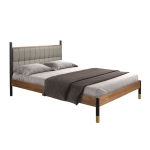 Pat dublu tapitat design LUX Dark grey, 160x200cm - Img 2