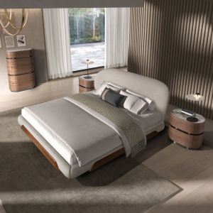 Pat dublu tapitat design LUX Light grey 180x200cm - Img 6