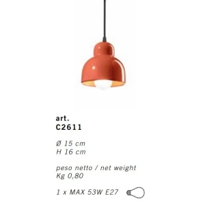 Pendul ceramic design italian realizat manual BERIMBAU Large - Img 4