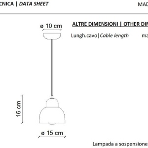 Pendul ceramic design italian realizat manual BERIMBAU Large - Img 5