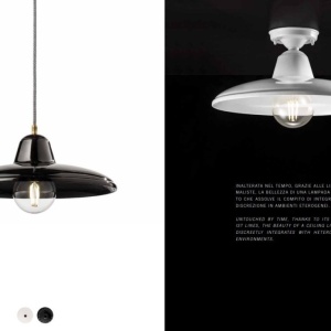 Pendul ceramic design retro realizat manual B-W - Img 2