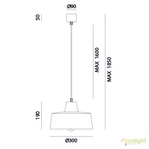 Pendul design minimalist Industrial Style, diam.30cm, Officina 268.05.FF 43922 universul-luminii.ro