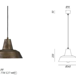 Pendul design minimalist Industrial Style, diam.34cm, Officina 268.10.FF 43932 universul-luminii.ro