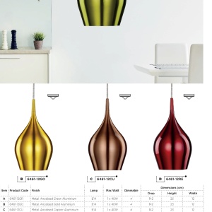 Pendul design modern 12cm Vibrant cupru 6461-12CU SRT 176702 universul-luminii.ro
