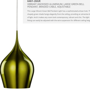 Pendul design modern 26cm Vibrant verde 6461-26GR SRT 184902 universul-luminii.ro
