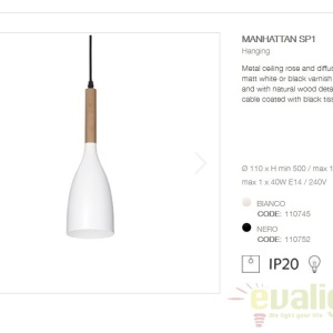 Pendul design modern MANHATTAN SP1 NERO 110752 63412 universul-luminii.ro
