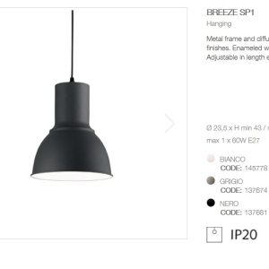 Pendul design modern minimalist BREEZE SP1 SMALL negru 137681 - Img 2