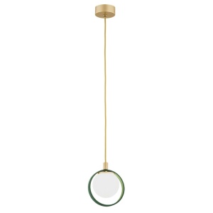 Pendul design modern Saturnia auriu, verde - Img 1