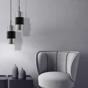 Pendul design modern Venero negru, crom - Img 2