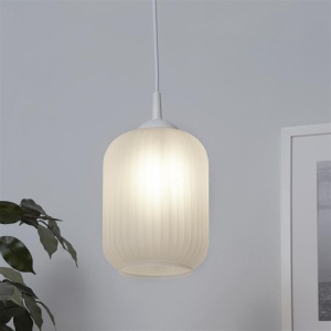 Pendul din sticla alba Pearl 625042 universul-luminii.ro