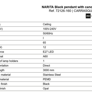 Pendul iluminat exterior decorativ IP65 NARITA negru - Img 6