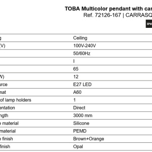 Pendul iluminat exterior din silicon IP65 TOBA multicolor - Img 10