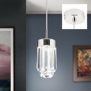 Pendul LED cu cristal K9 design elegant PRISM crom - Img 2