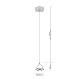 Pendul LED cu cristal K9 design lux MOON crom 234622 universul-luminii.ro