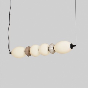 Pendul LED decorativ ceramic mocha, gri, alb, PALLINA 244922 universul-luminii.ro