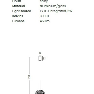Pendul LED design decorativ EUFORIA 13 crom - Img 2