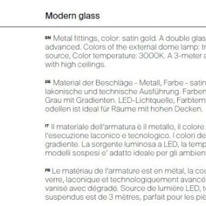 Pendul LED design decorativ Splash auriu/transparent 225802 universul-luminii.ro