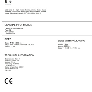 Pendul LED design modern 10cm Elie crom SV-773106 - Img 4