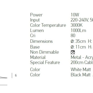 Pendul LED design modern Bured alb 118212 universul-luminii.ro
