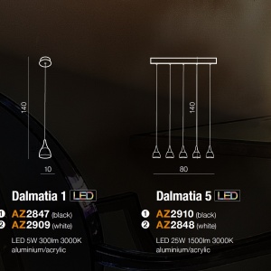Pendul LED design modern Dalmatia 1 Black - Img 3
