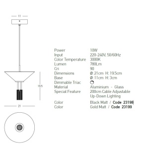 Pendul LED design modern decorativ Newy aurie 153412 universul-luminii.ro