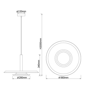 Pendul LED design tehnic, diametru 56cm Tina MA-9000 171932 universul-luminii.ro