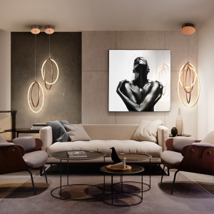 Pendul LED design ultra-modern Ocellis auriu roze SV-814263 - Img 4