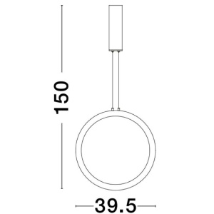 Pendul LED dimabil design modern Change negru 39,5cm - Img 2
