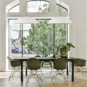 Pendul LED dimabil design modern GLIM alb 60cm - Img 2