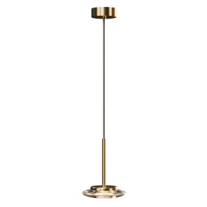 Pendul LED metal auriu, sticla Lunaris