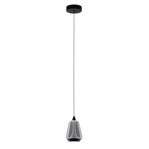 Pendul LED modern, Metal, Sticla, Fumuriu, ALISH
