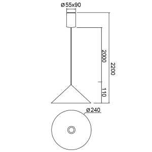 Pendul LED stil minimalist CONO D-24cm cupru - Img 3
