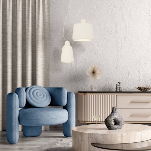 Pendul, Lustra suspendata 1XE27 Indi alb 18cm