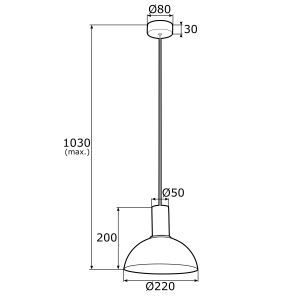 Pendul, Lustra suspendata design minimalist SINES 22cm, negru 104262 universul-luminii.ro