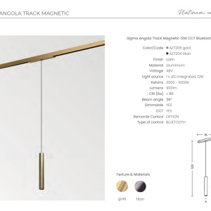 Pendul magnetic Smart pentru sina magnetica SIGMA, ANGOLA 12W CCT titan - Img 3