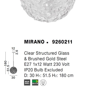 Pendul modern design deosebit MIRANO, 30cm - Img 2