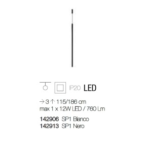 Pendul modern, iluminat LED ULTRATHIN SP1 NERO 142913 45132 universul-luminii.ro