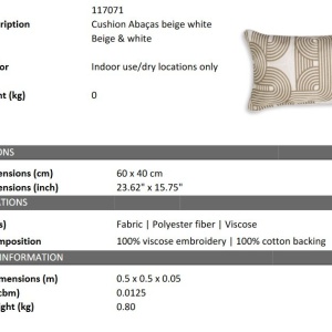 Perna decorativa design LUX Abacas bej, alb - Img 5