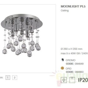 Plafonier cristal Venezian diam. 26cm MOONLIGHT PL5 cromo 094649 49612 universul-luminii.ro