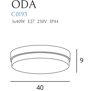 Plafoniera alba cu protectie IP44 Oda C0193 MX 87602 universul-luminii.ro
