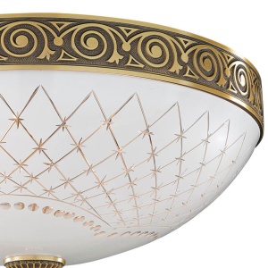 Plafoniera clasic design italian din alama, sticla 7002 RA-PL. 7002/4 102242 universul-luminii.ro