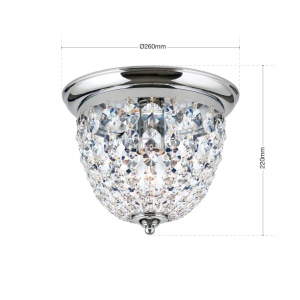 Plafoniera cristal Asfour design elegant lux PLAFOND D-26cm crom 234822 universul-luminii.ro