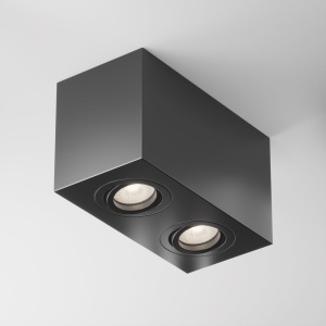 Plafoniera cu 2 spoturi design tehnic Atom negru 66202 universul-luminii.ro